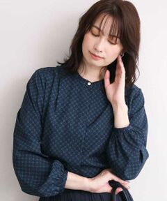 OFUON / オフオン シャツ・ブラウス | 幾何柄プリントブラウス/洗える/WEB限定サイズあり/セットアップ可