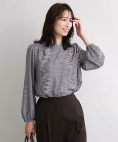 OFUON / オフオン シャツ・ブラウス | 幾何柄プリントブラウス/洗える/WEB限定サイズあり/セットアップ可