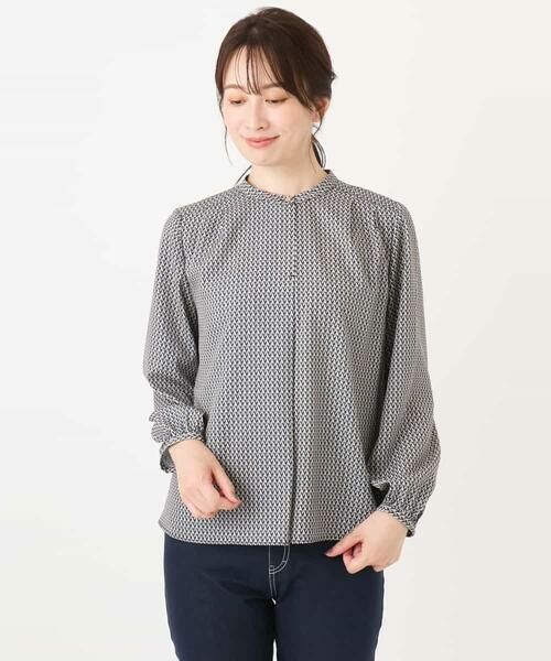 OFUON / オフオン シャツ・ブラウス | 幾何柄プリントブラウス/洗える/WEB限定サイズあり/セットアップ可 | 詳細17