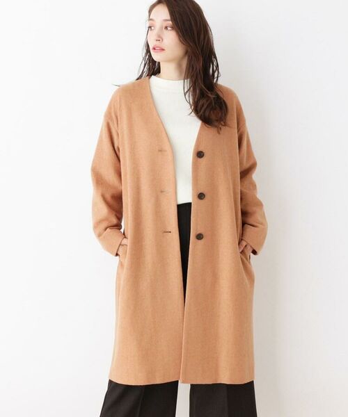 ノーカラーロングコート ノーカラージャケット Opaque Clip オペーク ドット クリップ ファッション通販 タカシマヤファッションスクエア