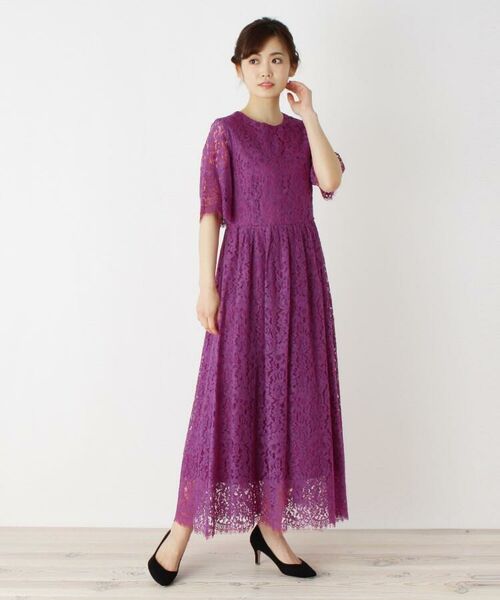 42 Ll Web限定サイズ リッチレースマキシワンピ ミニ丈 ひざ丈ワンピース Opaque Clip オペーク ドット クリップ ファッション通販 タカシマヤファッションスクエア