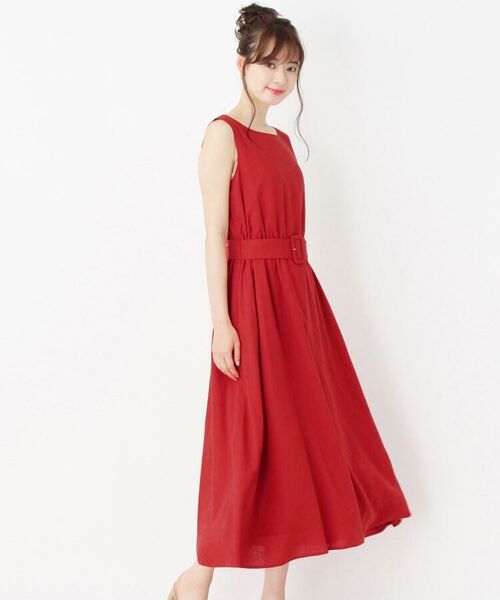 セール リネンブレンドウエストマークワンピース ミニ丈 ひざ丈ワンピース Opaque Clip オペーク ドット クリップ ファッション通販 タカシマヤファッションスクエア