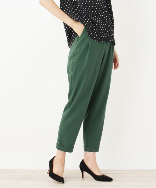 ヒルナンデス 紹介商品 34 Ss 42 Ll Web限定サイズ タックテーパードパンツ ショート ハーフ 半端丈パンツ Opaque Clip オペーク ドット クリップ ファッション通販 タカシマヤファッションスクエア