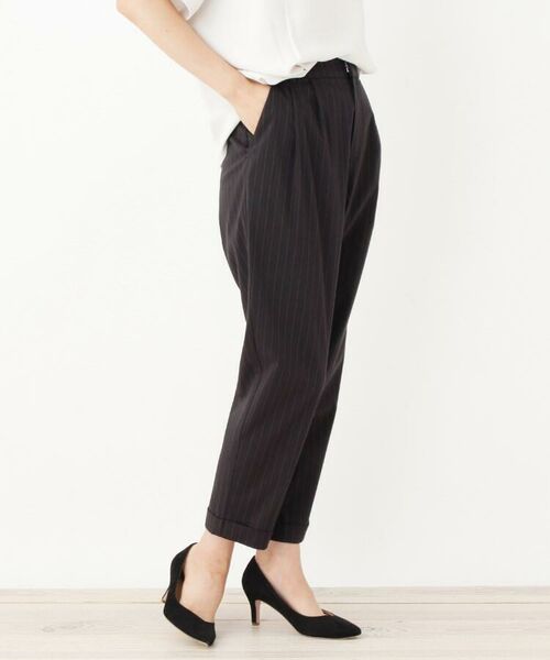 ヒルナンデス 紹介商品 34 Ss 42 Ll Web限定サイズ タックテーパードパンツ ショート ハーフ 半端丈パンツ Opaque Clip オペーク ドット クリップ ファッション通販 タカシマヤファッションスクエア