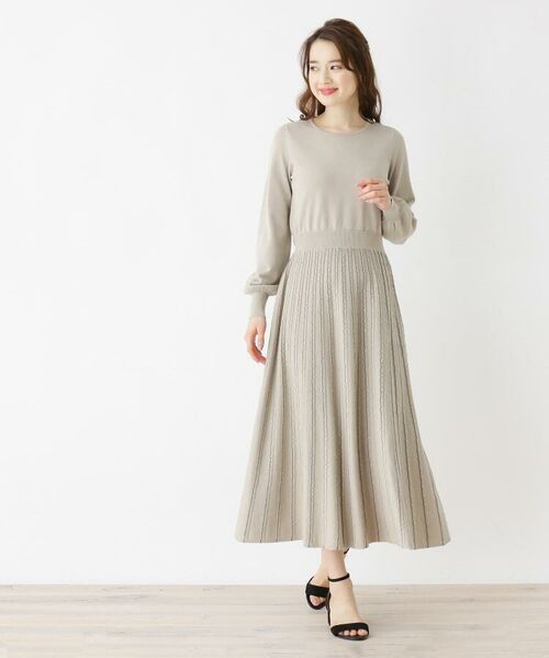 セール プリーツフィット フレアニットワンピース ミニ丈 ひざ丈ワンピース Opaque Clip オペーク ドット クリップ ファッション通販 タカシマヤファッションスクエア