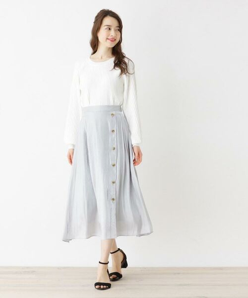 サイドボタンシャイニースカート ロング マキシ丈スカート Opaque Clip オペーク ドット クリップ ファッション通販 タカシマヤファッションスクエア