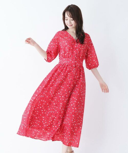 セール 総柄フロントボタンvネックワンピース ミニ丈 ひざ丈ワンピース Opaque Clip オペーク ドット クリップ ファッション通販 タカシマヤファッションスクエア