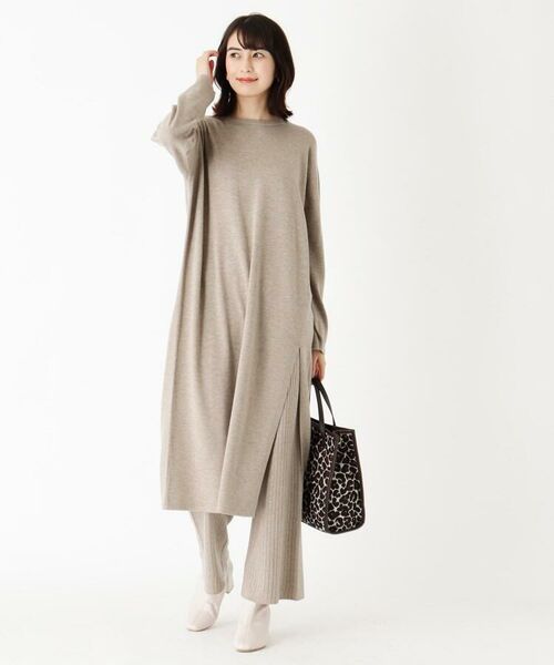 セール ウォッシャブルウール天竺サイドスリットワンピース ミニ丈 ひざ丈ワンピース Opaque Clip オペーク ドット クリップ ファッション通販 タカシマヤファッションスクエア