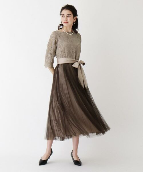 セール レース チュールドッキングワンピース ミニ丈 ひざ丈ワンピース Opaque Clip オペーク ドット クリップ ファッション通販 タカシマヤファッションスクエア