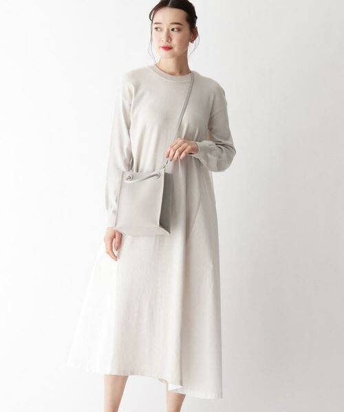 セール 異素材ドッキングフレアワンピース ミニ丈 ひざ丈ワンピース Opaque Clip オペーク ドット クリップ ファッション通販 タカシマヤファッションスクエア