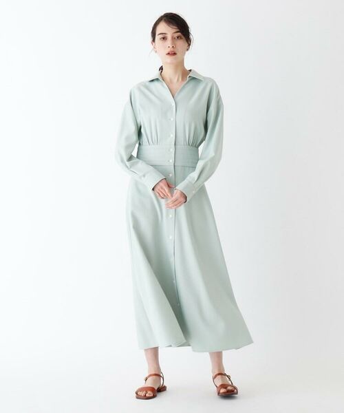 セール ウエスト切替シャツワンピース Web限定サイズ ミニ丈 ひざ丈ワンピース Opaque Clip オペーク ドット クリップ ファッション通販 タカシマヤファッションスクエア