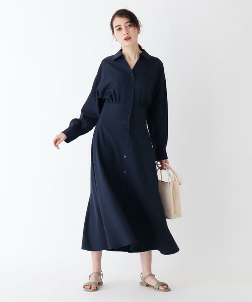 セール ウエスト切替シャツワンピース Web限定サイズ ミニ丈 ひざ丈ワンピース Opaque Clip オペーク ドット クリップ ファッション通販 タカシマヤファッションスクエア