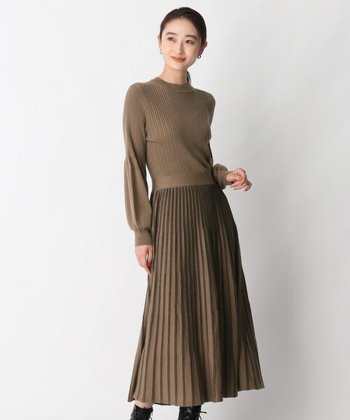 セール 配色プリーツニットワンピース ロング マキシ丈ワンピース Opaque Clip オペーク ドット クリップ ファッション通販 タカシマヤファッションスクエア