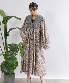 ≪made in INDIA≫プリントアソートスモックワンピース【洗える】