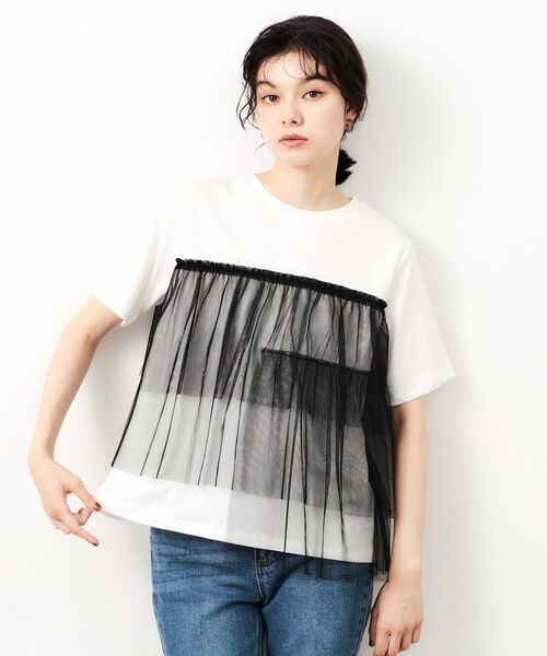 OPAQUE.CLIP / オペーク ドット クリップ Tシャツ | チュールドッキングTシャツ【洗濯機洗い可】 | 詳細13