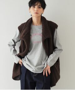 カレッジ風ロゴプリント ロングTシャツ【洗濯機洗い可】