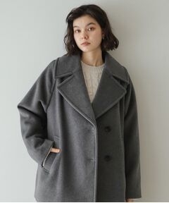 《S-LLsize》ウールカシミヤブレンド ミドルピーコート