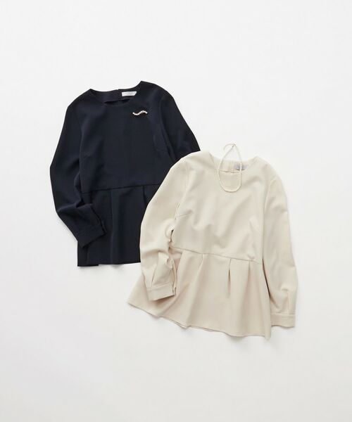 OPAQUE.CLIP / オペーク ドット クリップ シャツ・ブラウス | 《通勤・セレモニー/セットアップ対応》ペプラムブラウス/ダブルクロス【洗濯機洗い可】 | 詳細27