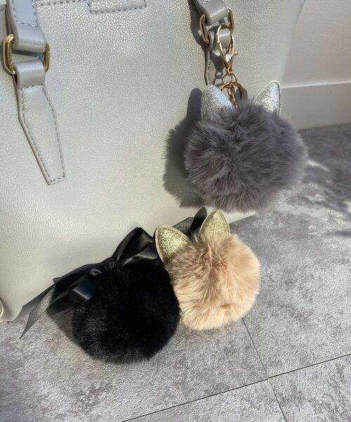 OPAQUE.CLIP / オペーク ドット クリップ キーホルダー・ストラップ | リボンフェイクファーチャーム | 詳細3