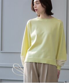 OPAQUE.CLIP / オペーク ドット クリップ ニット・セーター | ジョーゼット切替スリーブニット【洗濯機洗い可】