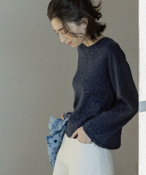 OPAQUE.CLIP / オペーク ドット クリップ ニット・セーター | ラメシアーラインニット【洗濯機洗い可】 | 詳細27