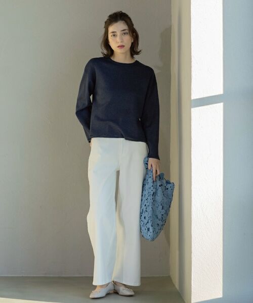 OPAQUE.CLIP / オペーク ドット クリップ ニット・セーター | ラメシアーラインニット【洗濯機洗い可】 | 詳細29