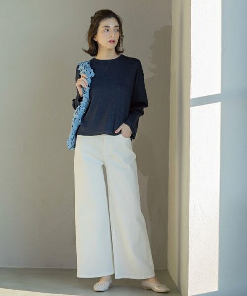 OPAQUE.CLIP / オペーク ドット クリップ ニット・セーター | ラメシアーラインニット【洗濯機洗い可】 | 詳細30