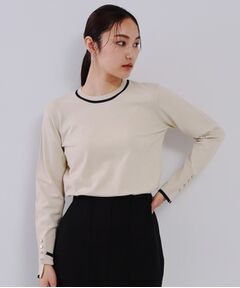 OPAQUE.CLIP / オペーク ドット クリップ ニット・セーター | 配色ラインニット/アンサンブル対応【洗濯機洗い可】