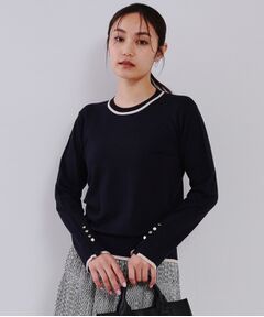 OPAQUE.CLIP / オペーク ドット クリップ ニット・セーター | 配色ラインニット/アンサンブル対応【洗濯機洗い可】