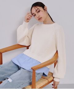 OPAQUE.CLIP / オペーク ドット クリップ ニット・セーター | レイヤード風ミドルゲージニット【洗濯機洗い可】