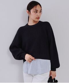 OPAQUE.CLIP / オペーク ドット クリップ ニット・セーター | レイヤード風ミドルゲージニット【洗濯機洗い可】