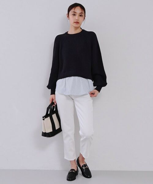 OPAQUE.CLIP / オペーク ドット クリップ ニット・セーター | レイヤード風ミドルゲージニット【洗濯機洗い可】 | 詳細10