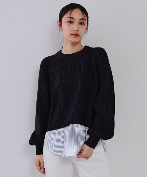 OPAQUE.CLIP / オペーク ドット クリップ ニット・セーター | レイヤード風ミドルゲージニット【洗濯機洗い可】 | 詳細13