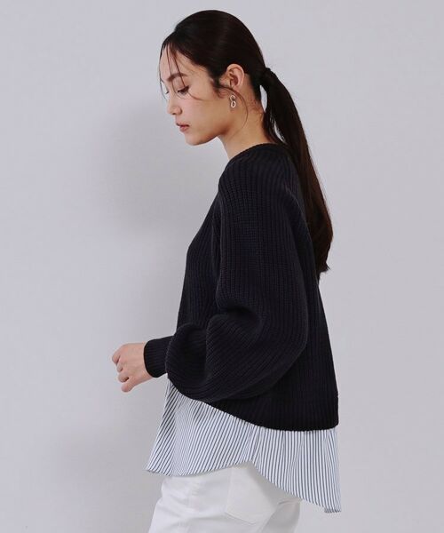 OPAQUE.CLIP / オペーク ドット クリップ ニット・セーター | レイヤード風ミドルゲージニット【洗濯機洗い可】 | 詳細14