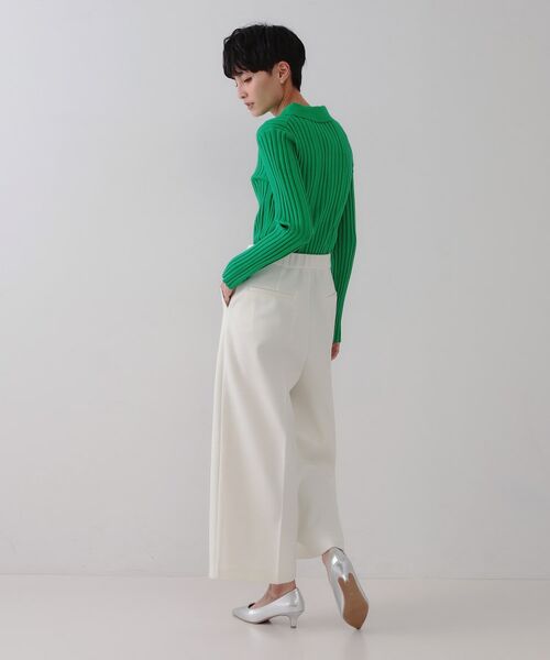 OPAQUE.CLIP / オペーク ドット クリップ ニット・セーター | 《CLASSY掲載》ランダムリブポロ衿ニット【洗濯機洗い可】 | 詳細11