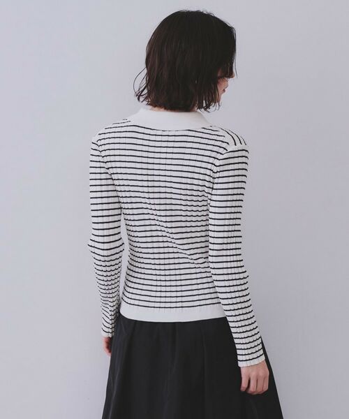 OPAQUE.CLIP / オペーク ドット クリップ ニット・セーター | 《CLASSY掲載》ランダムリブポロ衿ニット【洗濯機洗い可】 | 詳細15