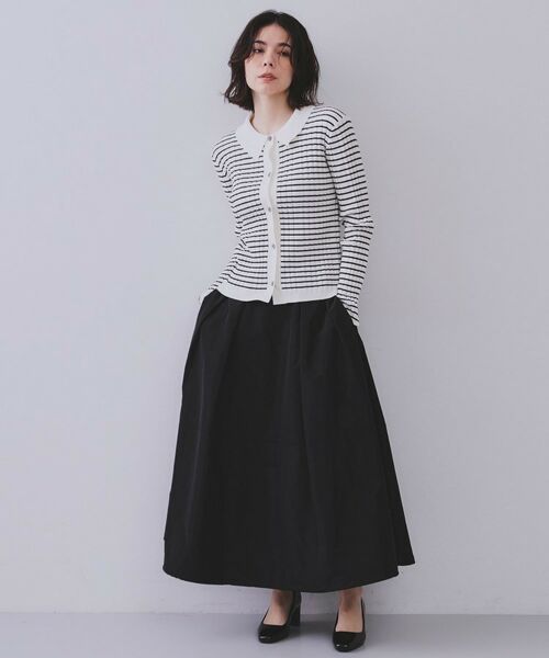 OPAQUE.CLIP / オペーク ドット クリップ ニット・セーター | 《CLASSY掲載》ランダムリブポロ衿ニット【洗濯機洗い可】 | 詳細6