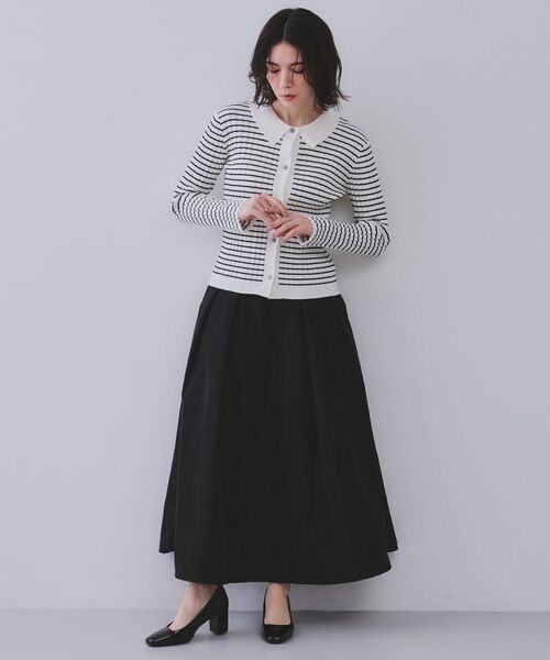 OPAQUE.CLIP / オペーク ドット クリップ ニット・セーター | 《CLASSY掲載》ランダムリブポロ衿ニット【洗濯機洗い可】 | 詳細7