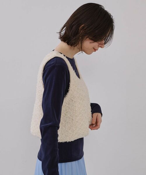 OPAQUE.CLIP / オペーク ドット クリップ ニット・セーター | スパンコールニットビスチェ【洗濯機洗い可】 | 詳細1