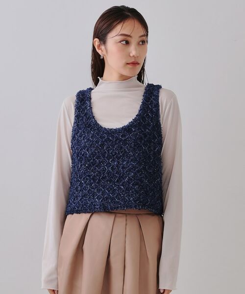 OPAQUE.CLIP / オペーク ドット クリップ ニット・セーター | スパンコールニットビスチェ【洗濯機洗い可】 | 詳細13