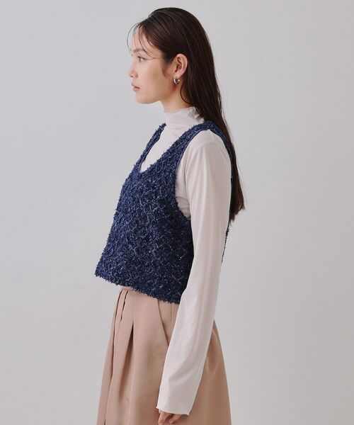 OPAQUE.CLIP / オペーク ドット クリップ ニット・セーター | スパンコールニットビスチェ【洗濯機洗い可】 | 詳細14
