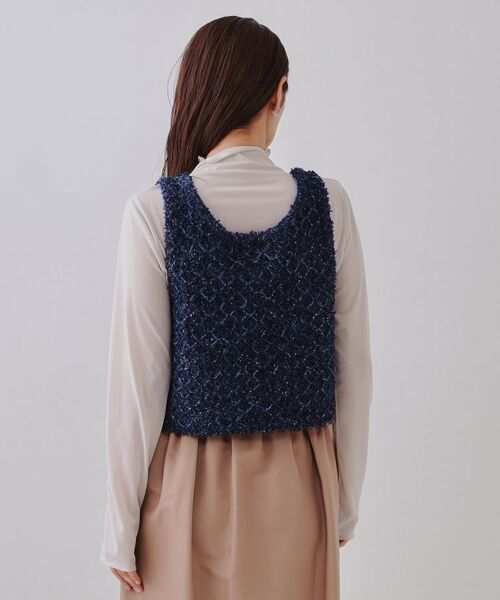 OPAQUE.CLIP / オペーク ドット クリップ ニット・セーター | スパンコールニットビスチェ【洗濯機洗い可】 | 詳細15