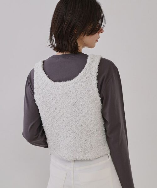 OPAQUE.CLIP / オペーク ドット クリップ ニット・セーター | スパンコールニットビスチェ【洗濯機洗い可】 | 詳細5