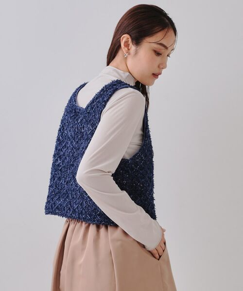 OPAQUE.CLIP / オペーク ドット クリップ ニット・セーター | スパンコールニットビスチェ【洗濯機洗い可】 | 詳細9