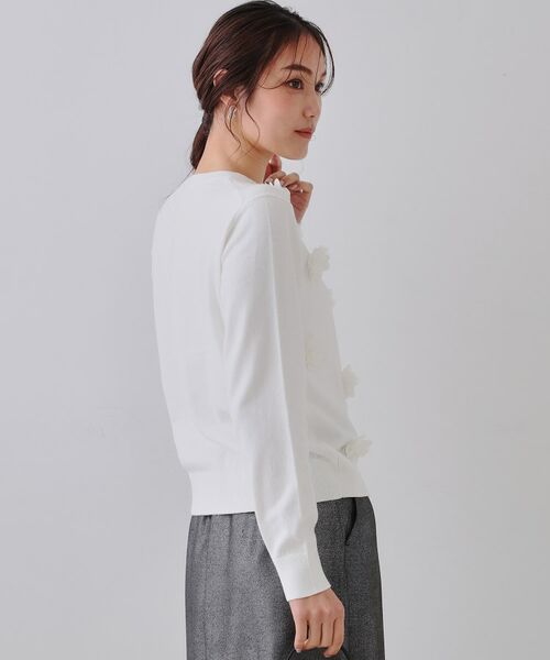 OPAQUE.CLIP / オペーク ドット クリップ ニット・セーター | フラワーモチーフニット【洗濯機洗い可】 | 詳細1