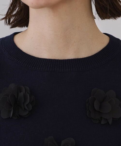OPAQUE.CLIP / オペーク ドット クリップ ニット・セーター | フラワーモチーフニット【洗濯機洗い可】 | 詳細16