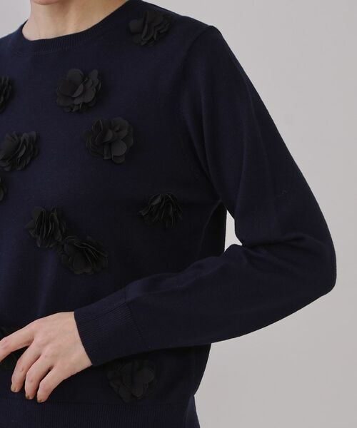 OPAQUE.CLIP / オペーク ドット クリップ ニット・セーター | フラワーモチーフニット【洗濯機洗い可】 | 詳細17