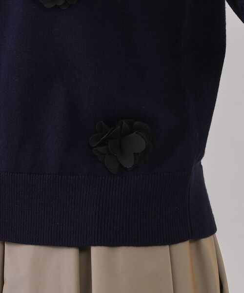 OPAQUE.CLIP / オペーク ドット クリップ ニット・セーター | フラワーモチーフニット【洗濯機洗い可】 | 詳細18