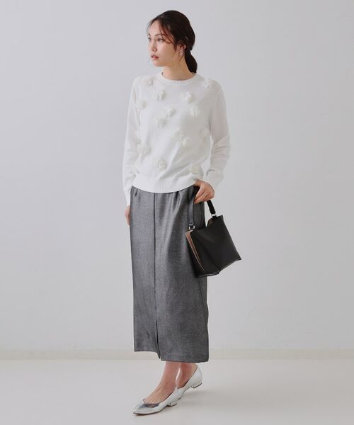 OPAQUE.CLIP / オペーク ドット クリップ ニット・セーター | フラワーモチーフニット【洗濯機洗い可】 | 詳細2