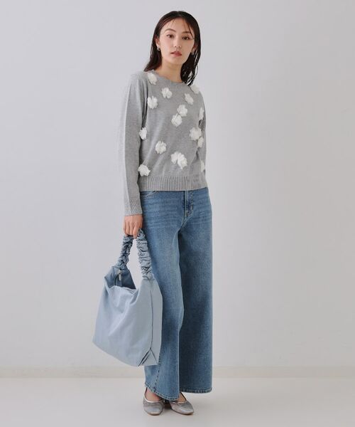 OPAQUE.CLIP / オペーク ドット クリップ ニット・セーター | フラワーモチーフニット【洗濯機洗い可】 | 詳細6
